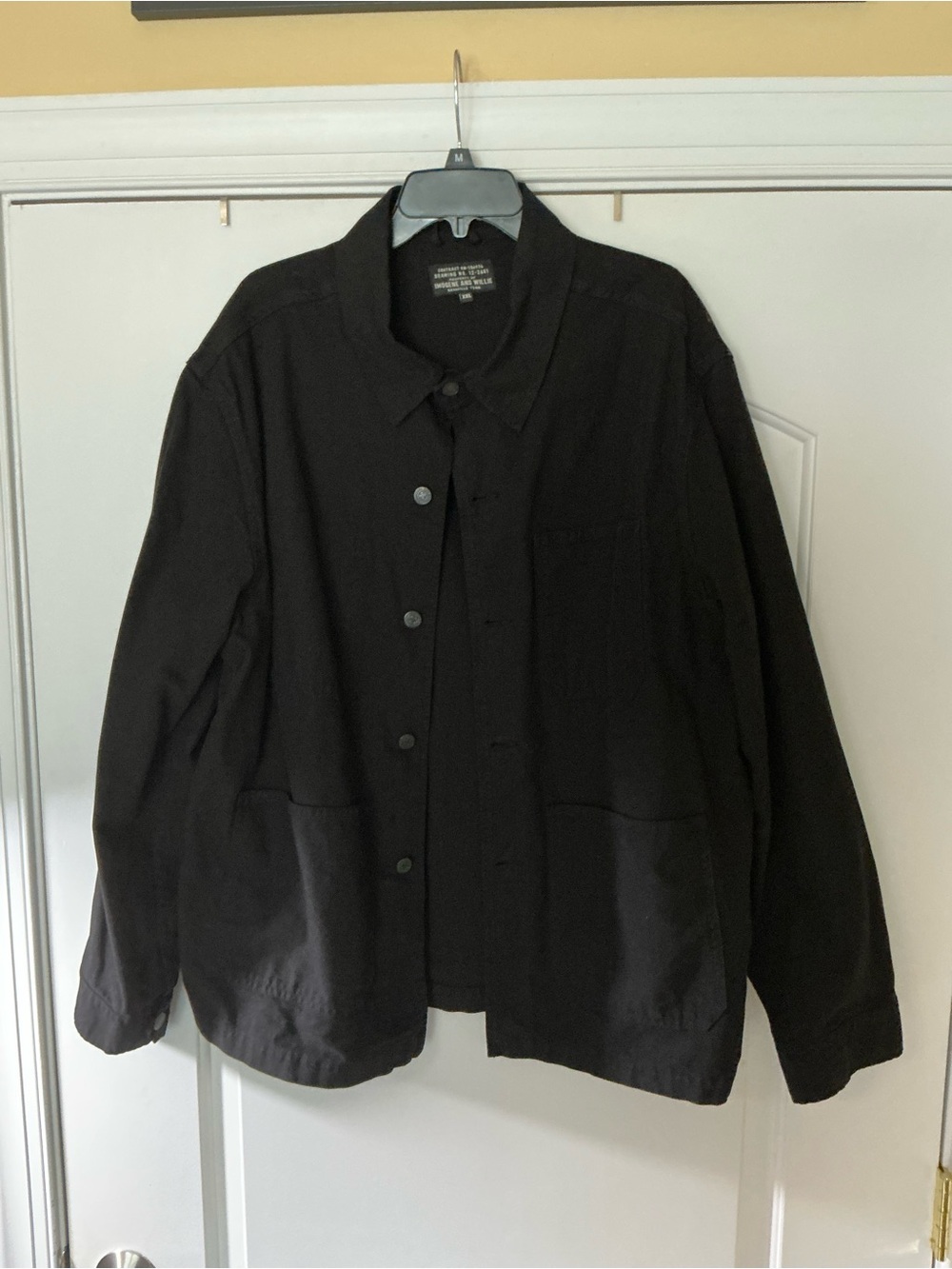 Size XXL - Imogene & Willie Overdyed Slate Black Cotton Canvas Chore Jack Jacket